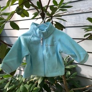 Columbia Infant Sized Zip- up Fleece in Baby Blue